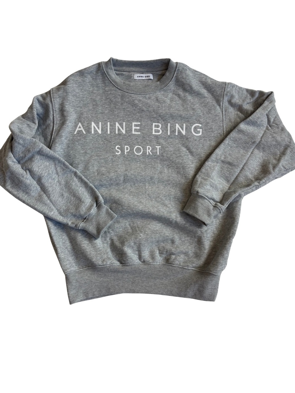 Anine Bing Gray Logo Crewneck Sweatshirt